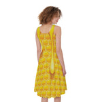 Sweet Honey Bee Hive Print Women's Sleeveless Dress