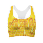 Sweet Honey Bee Hive Print Women's Sports Bra