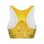 Sweet Honey Bee Hive Print Women's Sports Bra