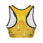 Sweet Honey Bee Hive Print Women's Sports Bra