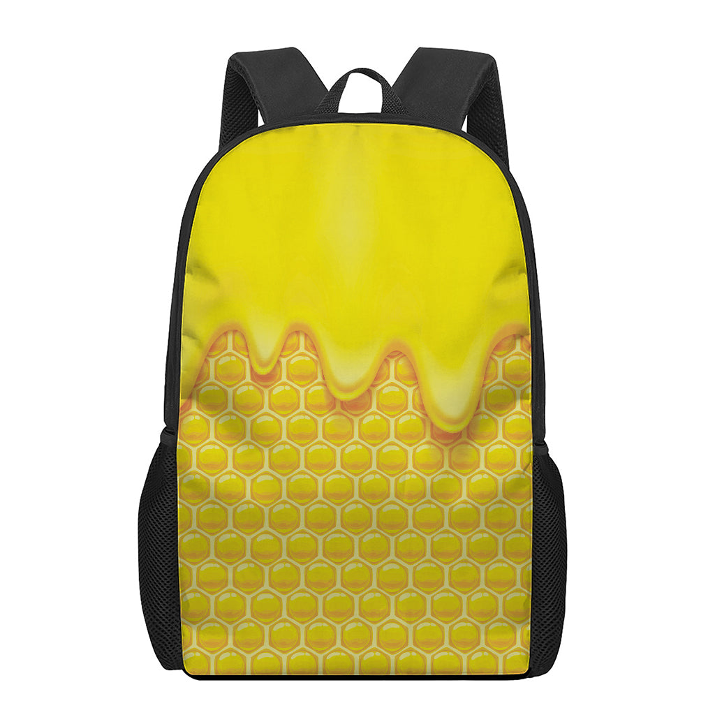 Sweet Honey Honeycomb Print 17 Inch Backpack