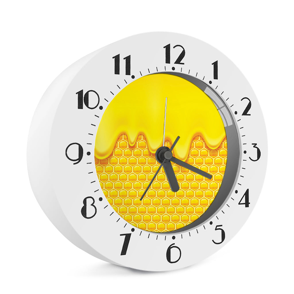 Sweet Honey Honeycomb Print Alarm Clock