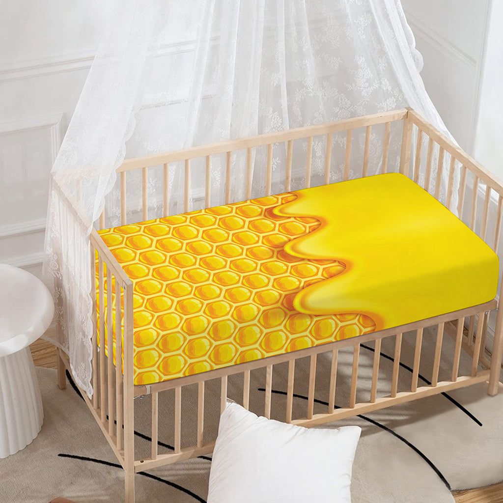 Sweet Honey Honeycomb Print Baby Crib Sheet