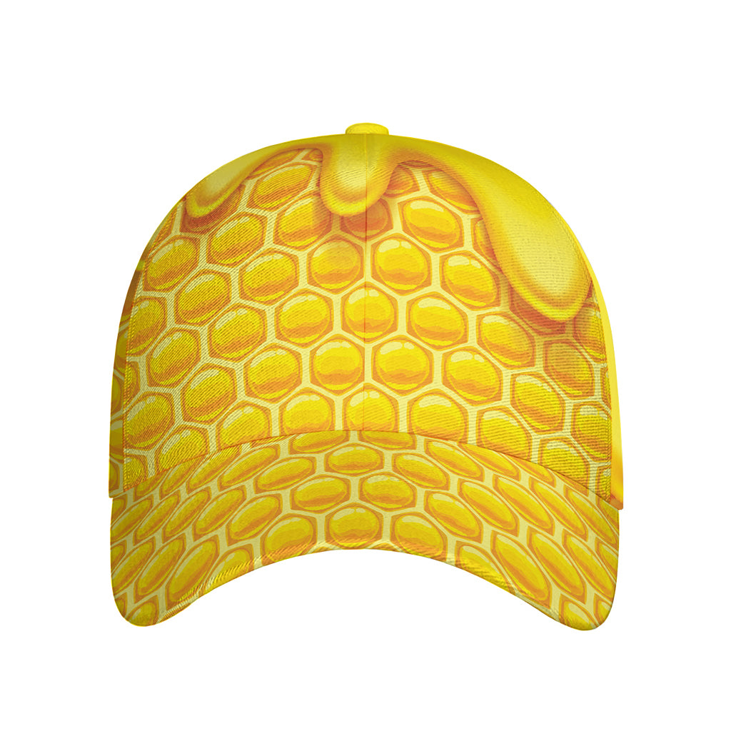Sweet Honey Honeycomb Print Baseball Cap