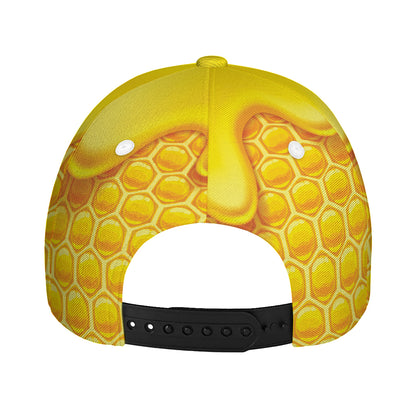 Sweet Honey Honeycomb Print Baseball Cap