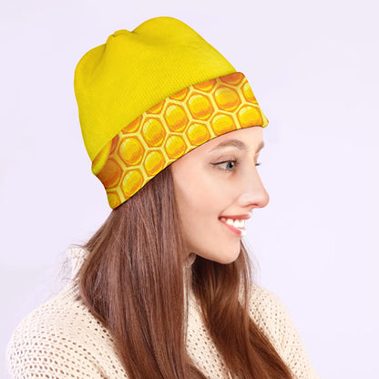Sweet Honey Honeycomb Print Beanie