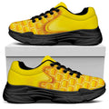 Sweet Honey Honeycomb Print Black Chunky Shoes