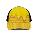 Sweet Honey Honeycomb Print Black Mesh Trucker Hat