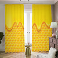 Sweet Honey Honeycomb Print Dimout Pencil Pleat Curtains