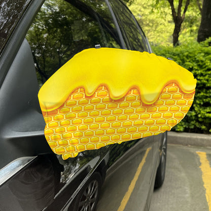 Sweet Honey Honeycomb Print Car Side Mirror Covers