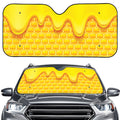 Sweet Honey Honeycomb Print Car Windshield Sun Shade