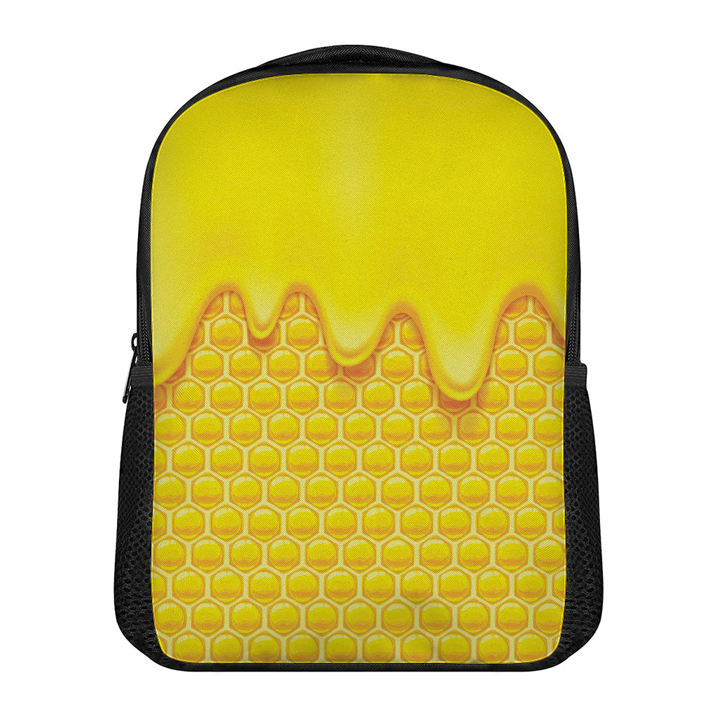Sweet Honey Honeycomb Print Casual Backpack