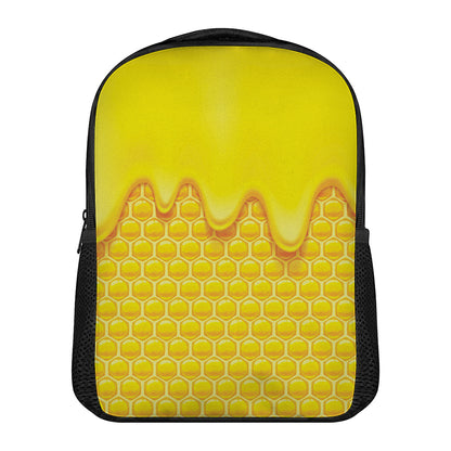 Sweet Honey Honeycomb Print Casual Backpack