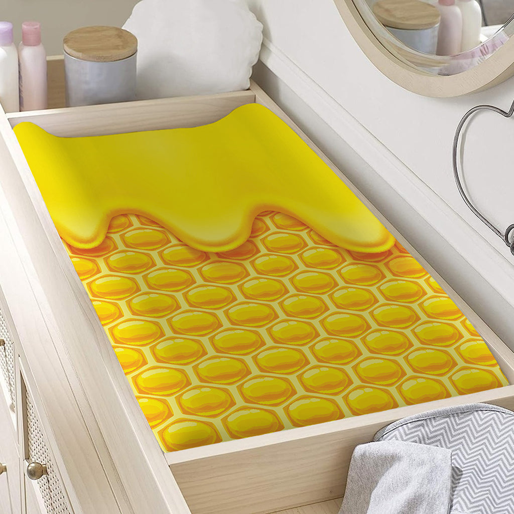 Sweet Honey Honeycomb Print Changing Pad Cover