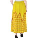 Sweet Honey Honeycomb Print Chiffon Maxi Skirt