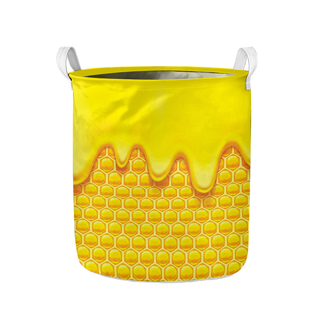 Sweet Honey Honeycomb Print Collapsible Laundry Basket