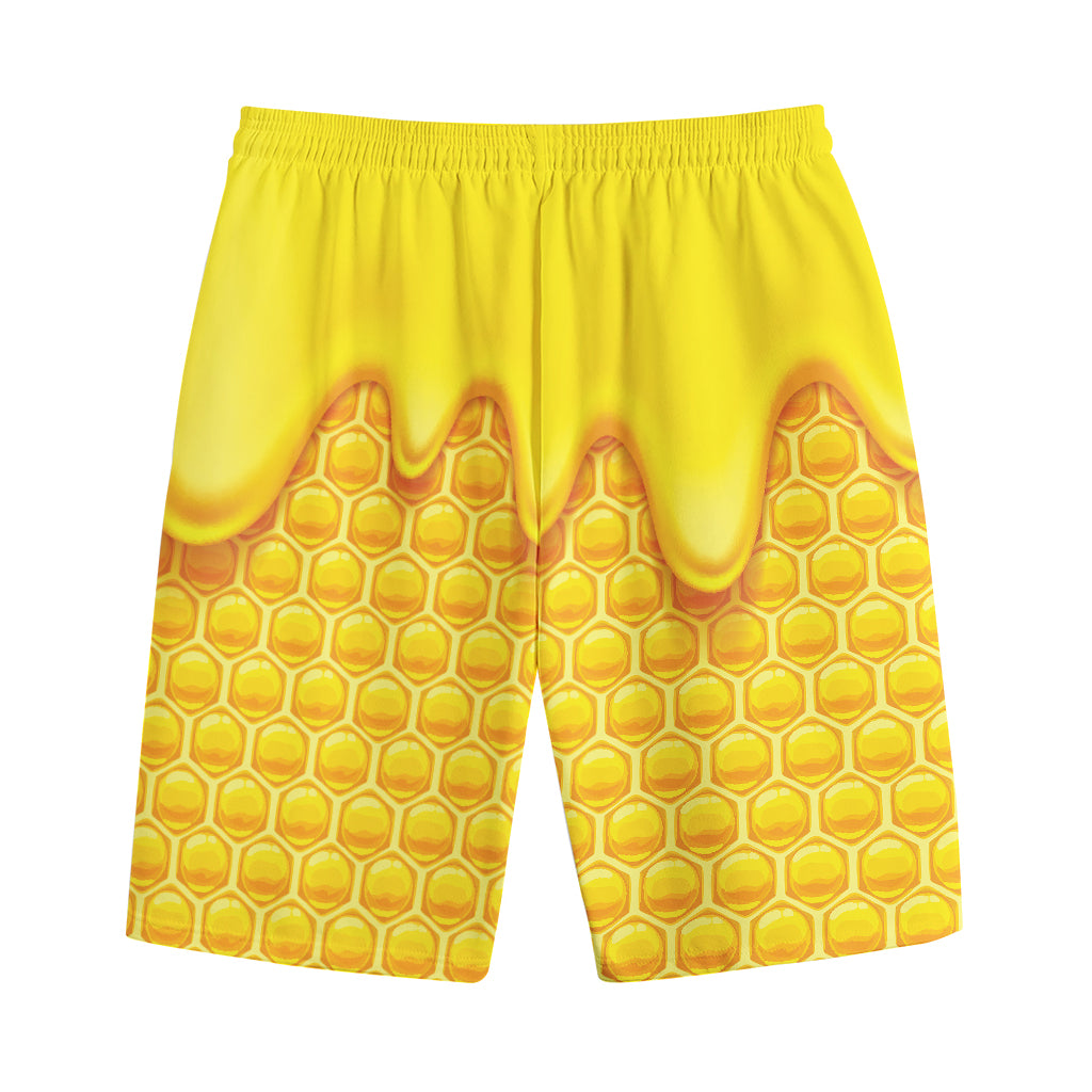 Sweet Honey Honeycomb Print Cotton Shorts