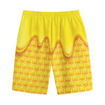 Sweet Honey Honeycomb Print Cotton Shorts