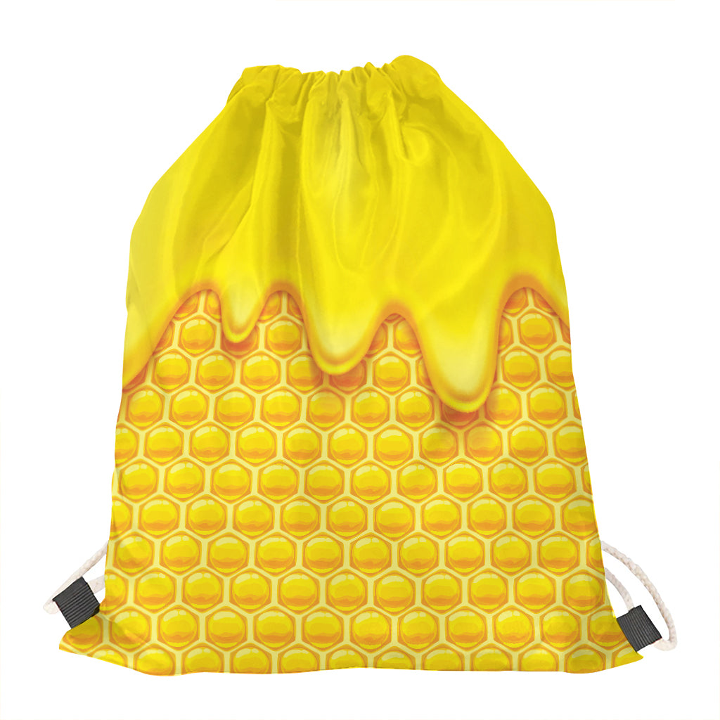 Sweet Honey Honeycomb Print Drawstring Bag