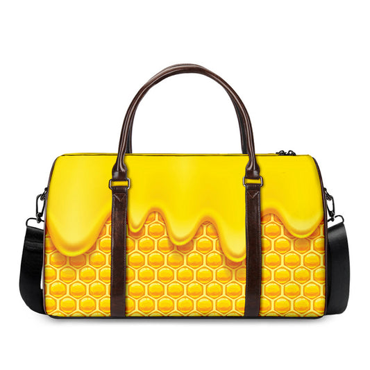 Sweet Honey Honeycomb Print Duffle Bag