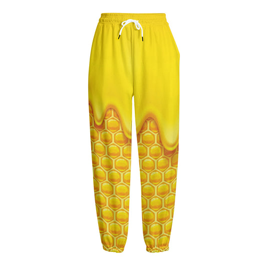 Sweet Honey Honeycomb Print Fleece Lined Knit Pants