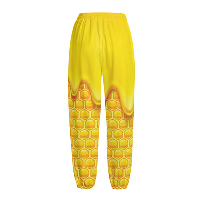 Sweet Honey Honeycomb Print Fleece Lined Knit Pants