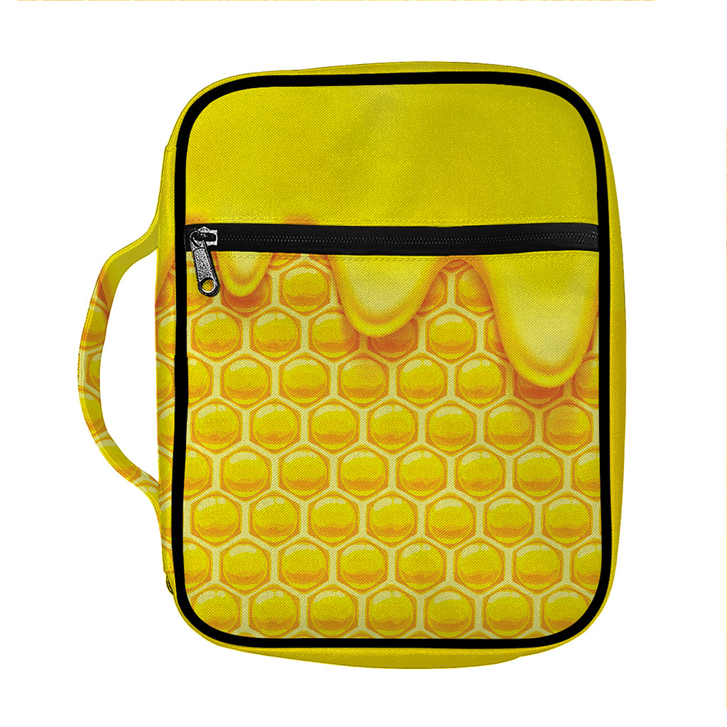 Sweet Honey Honeycomb Print Front Pocket Bible Bag