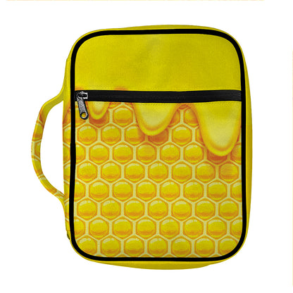 Sweet Honey Honeycomb Print Front Pocket Bible Bag