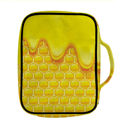 Sweet Honey Honeycomb Print Front Pocket Bible Bag