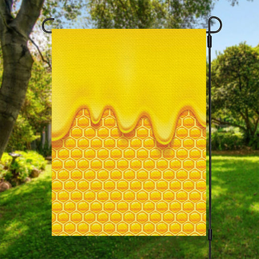Sweet Honey Honeycomb Print Garden Flag