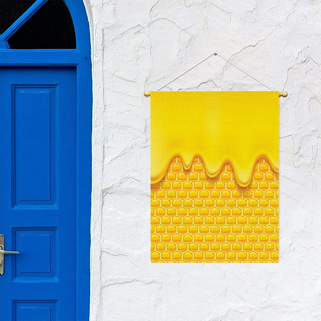 Sweet Honey Honeycomb Print Garden Flag