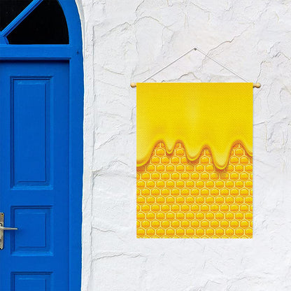 Sweet Honey Honeycomb Print Garden Flag