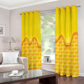 Sweet Honey Honeycomb Print Grommet Curtains