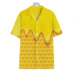 Sweet Honey Honeycomb Print Hawaiian Shirt