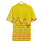 Sweet Honey Honeycomb Print Hawaiian Shirt
