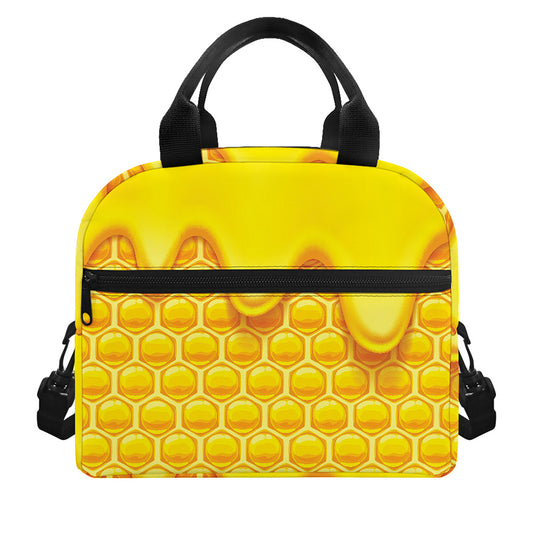 Sweet Honey Honeycomb Print Insulated Lunch Bag