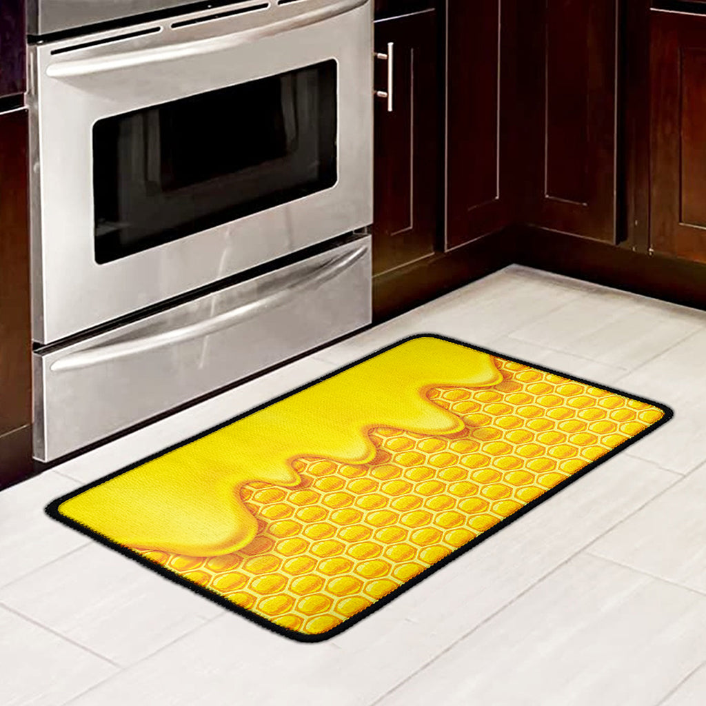 Sweet Honey Honeycomb Print Kitchen Mat