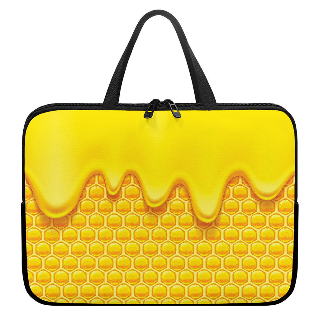 Sweet Honey Honeycomb Print Laptop Sleeve With Handle
