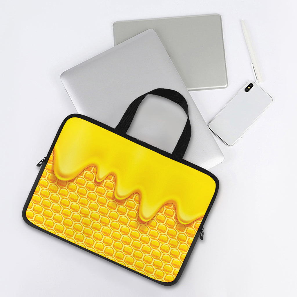 Sweet Honey Honeycomb Print Laptop Sleeve With Handle