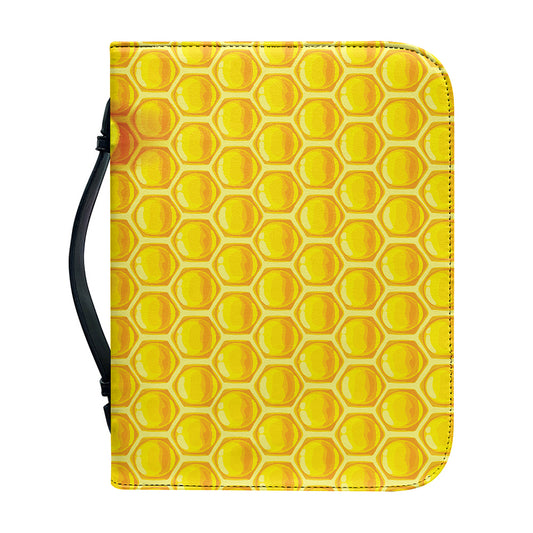 Sweet Honey Honeycomb Print Leather Bible Cover