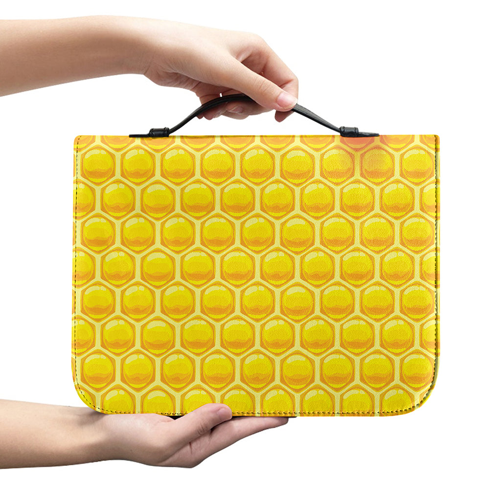 Sweet Honey Honeycomb Print Leather Bible Cover