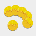 Sweet Honey Honeycomb Print Leather Coaster Set