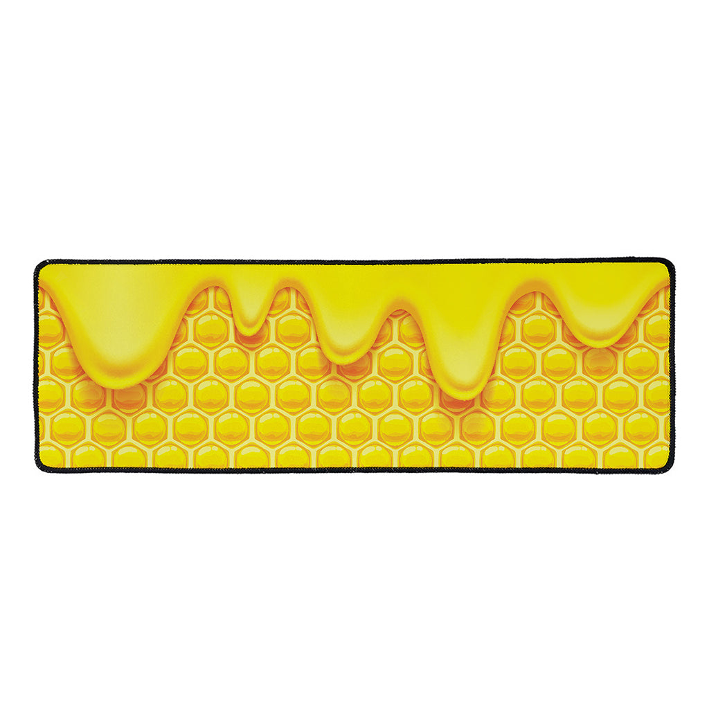 Sweet Honey Honeycomb Print Long Kitchen Mat