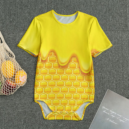 Sweet Honey Honeycomb Print Men's Bodysuit