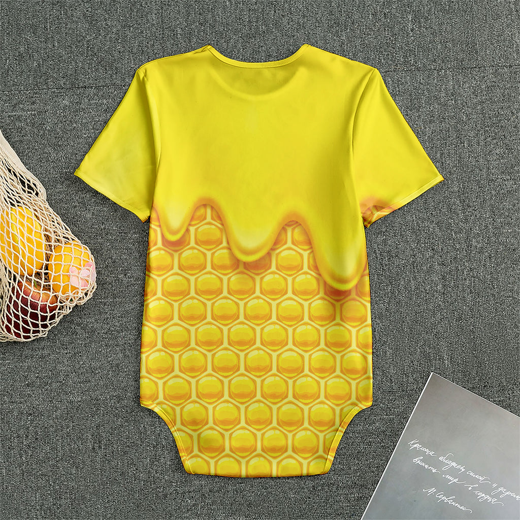 Sweet Honey Honeycomb Print Men's Bodysuit