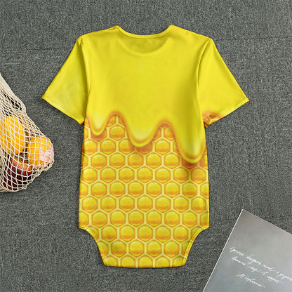 Sweet Honey Honeycomb Print Men's Bodysuit