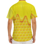 Sweet Honey Honeycomb Print Men's Deep V-Neck Shirt