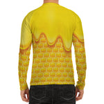 Sweet Honey Honeycomb Print Men's Long Sleeve Rash Guard
