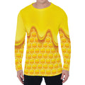 Sweet Honey Honeycomb Print Men's Long Sleeve T-Shirt