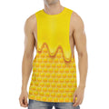 Sweet Honey Honeycomb Print Men's Muscle Tank Top